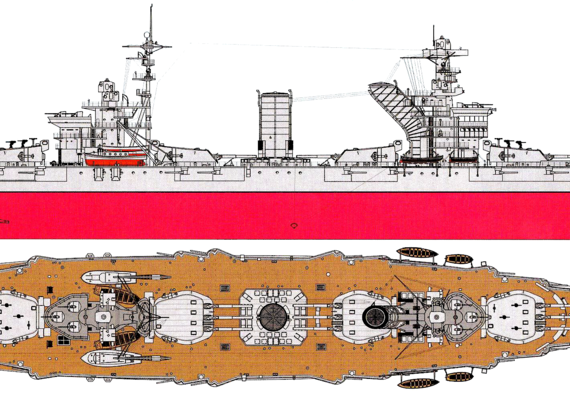 USSR combat ship Sevastopol 1944 [Battleship] - drawings, dimensions, pictures